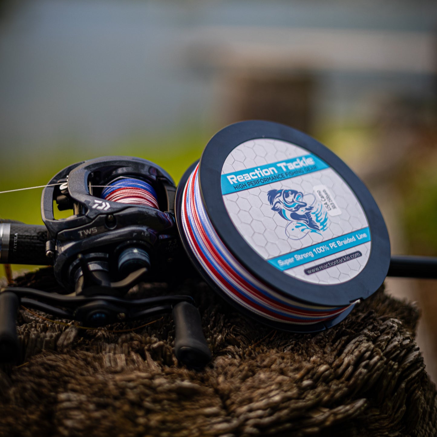 Reaction Tackle Braided Fishing Line - USA Camo