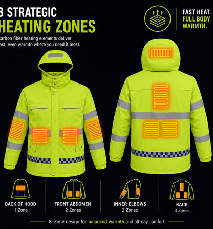 LITEGUEST 8-Zone Heated Reflective Jacket | Outdoor Utility Coat
