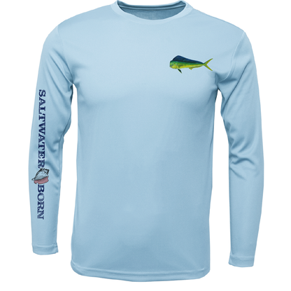 Key West, FL Mahi on Chest Boy's Long Sleeve UPF 50+ Dry-Fit Shirt