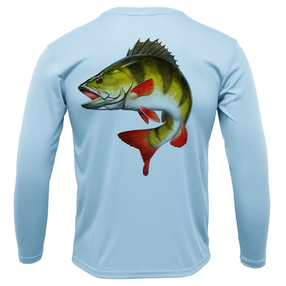 Michigan Freshwater Born Perch Boy's Long Sleeve UPF 50+ Dry-Fit Shirt