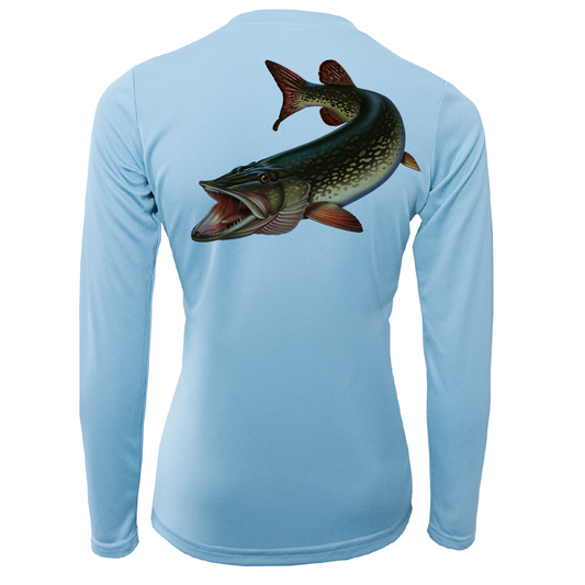 Michigan Freshwater Born Pike Women's Long Sleeve UPF 50+ Dry-Fit Shirt