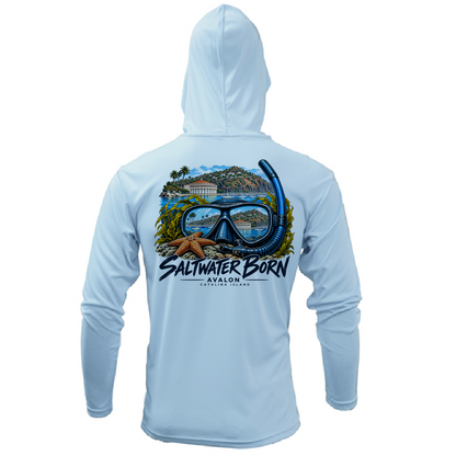 Avalon, CA Saltwater Adventure Men's Long Sleeve UPF 50+ Dry-Fit Hoodie