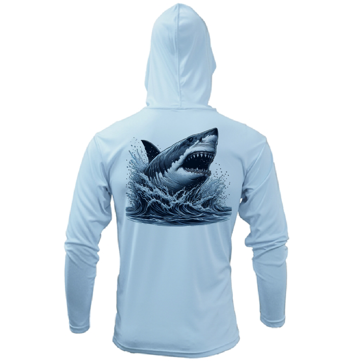 Cape Cod, MA Jaws Men's Long Sleeve UPF 50+ Dry-Fit Hoodie