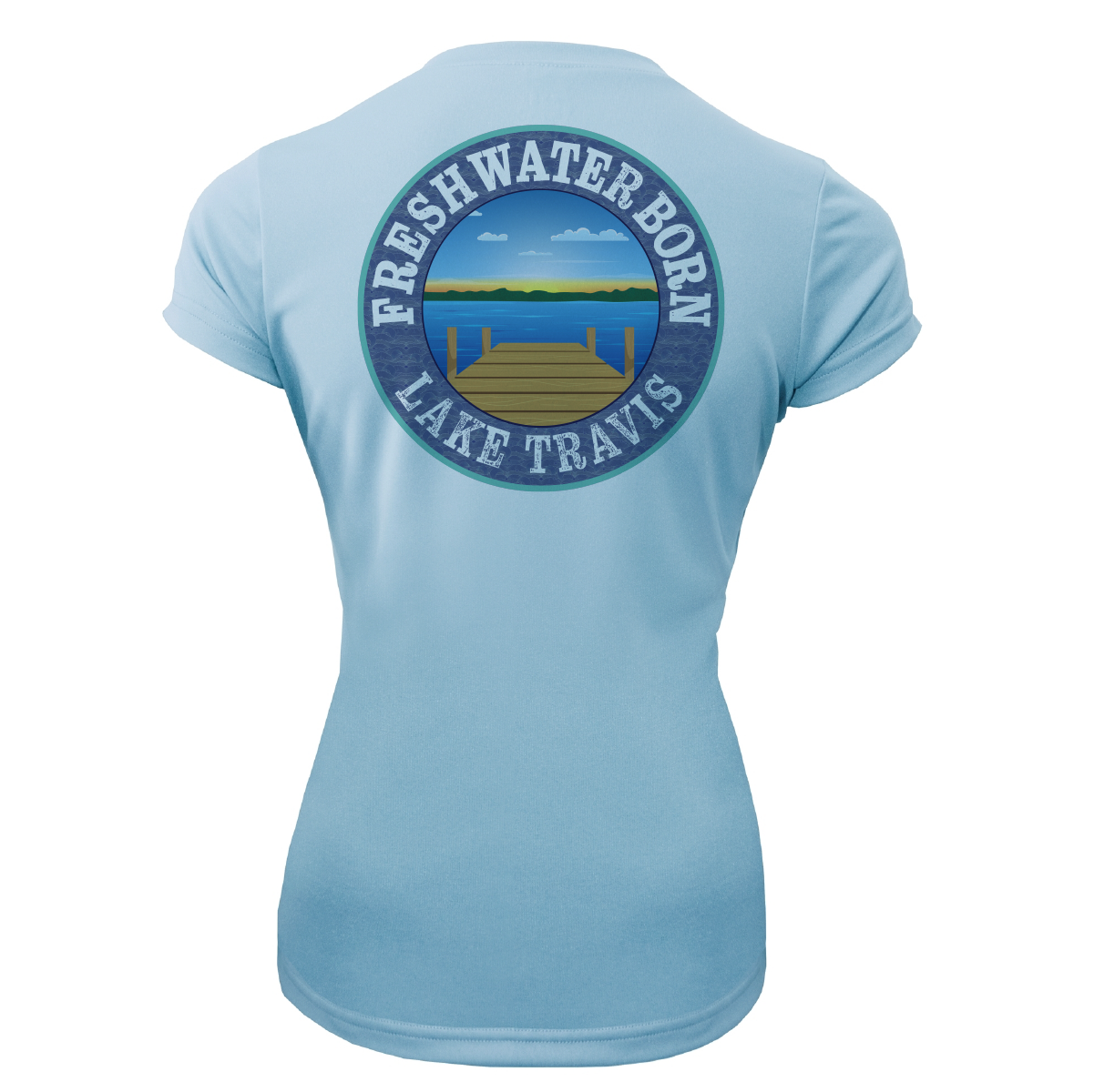 Lake Travis Freshwater Born SUP Flag Women's Short Sleeve UPF 50+ Dry-Fit Shirt