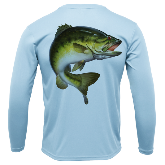 Marietta, GA Freshwater Born Largemouth Bass Men's Long Sleeve UPF 50+ Dry-Fit Shirt