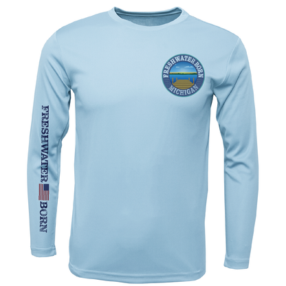Michigan Freshwater Born Largemouth Bass Men's Long Sleeve UPF 50+ Dry-Fit Shirt