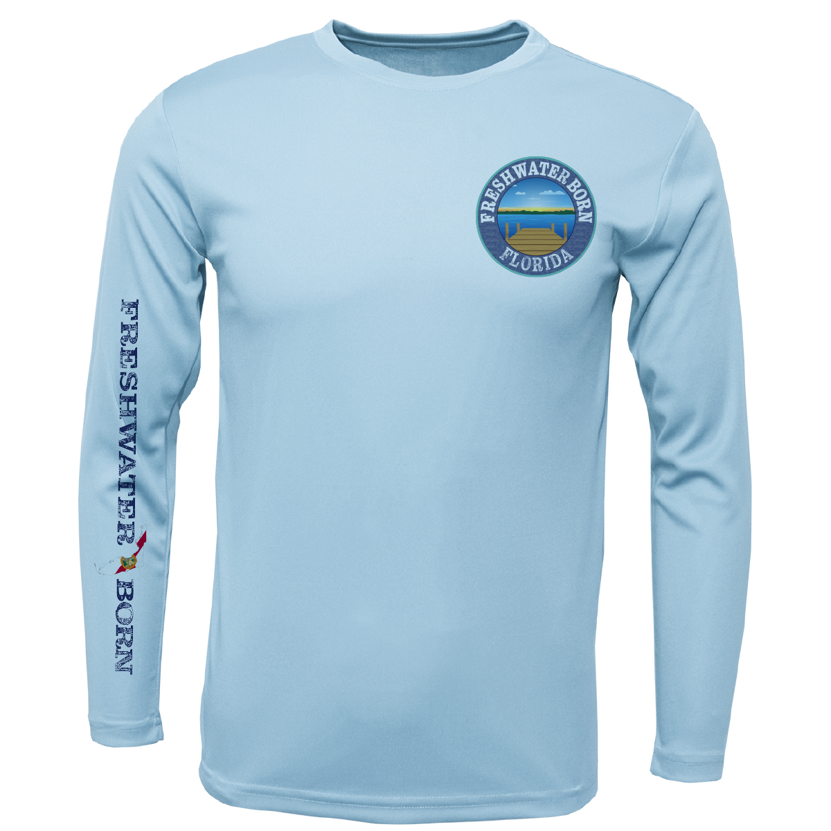Florida Freshwater Born Largemouth Bass Boy's Long Sleeve UPF 50+ Dry-Fit Shirt