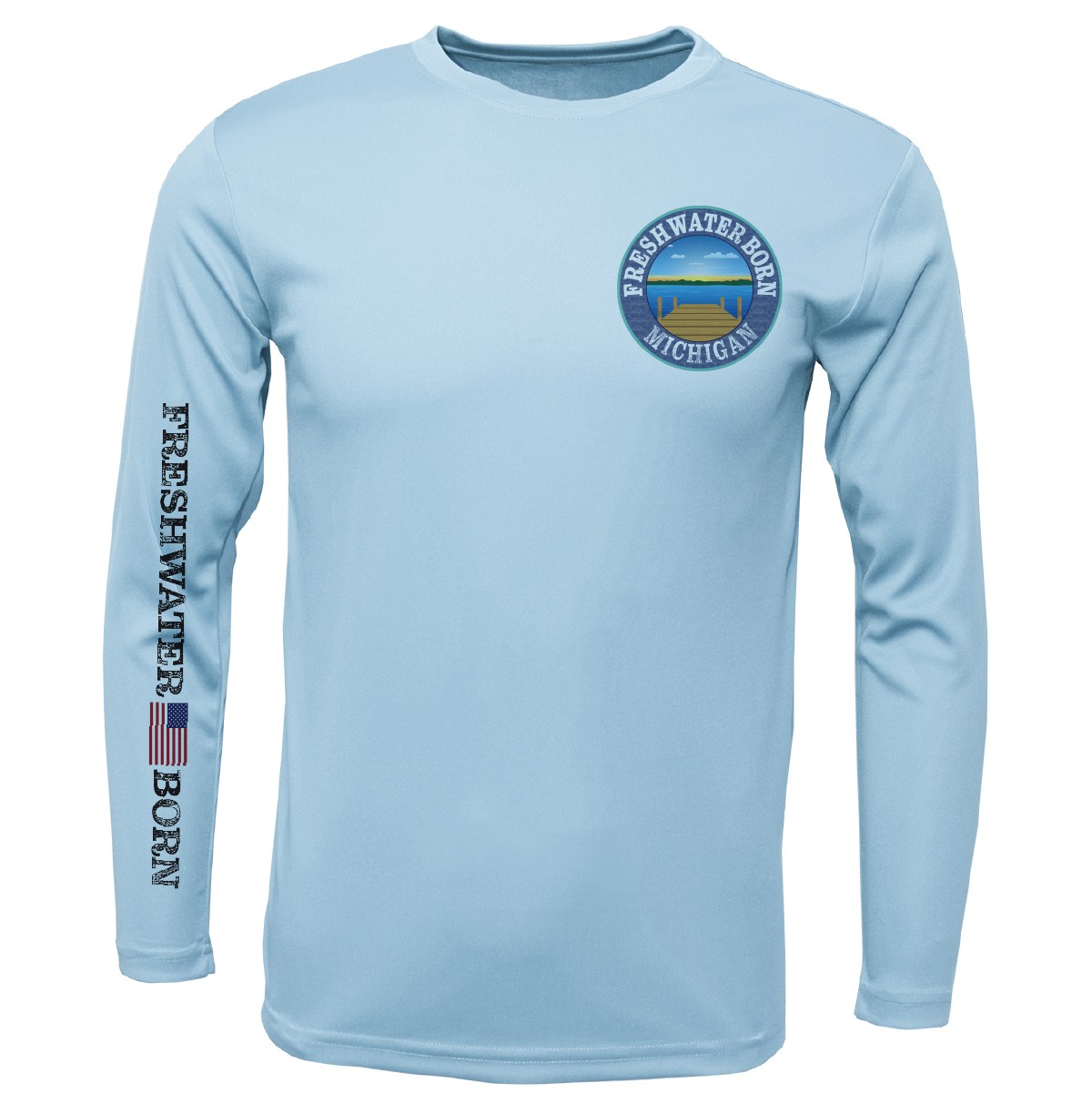Michigan Freshwater Born "Surrender The Booty" Boy's Long Sleeve UPF 50+ Dry-Fit Shirt