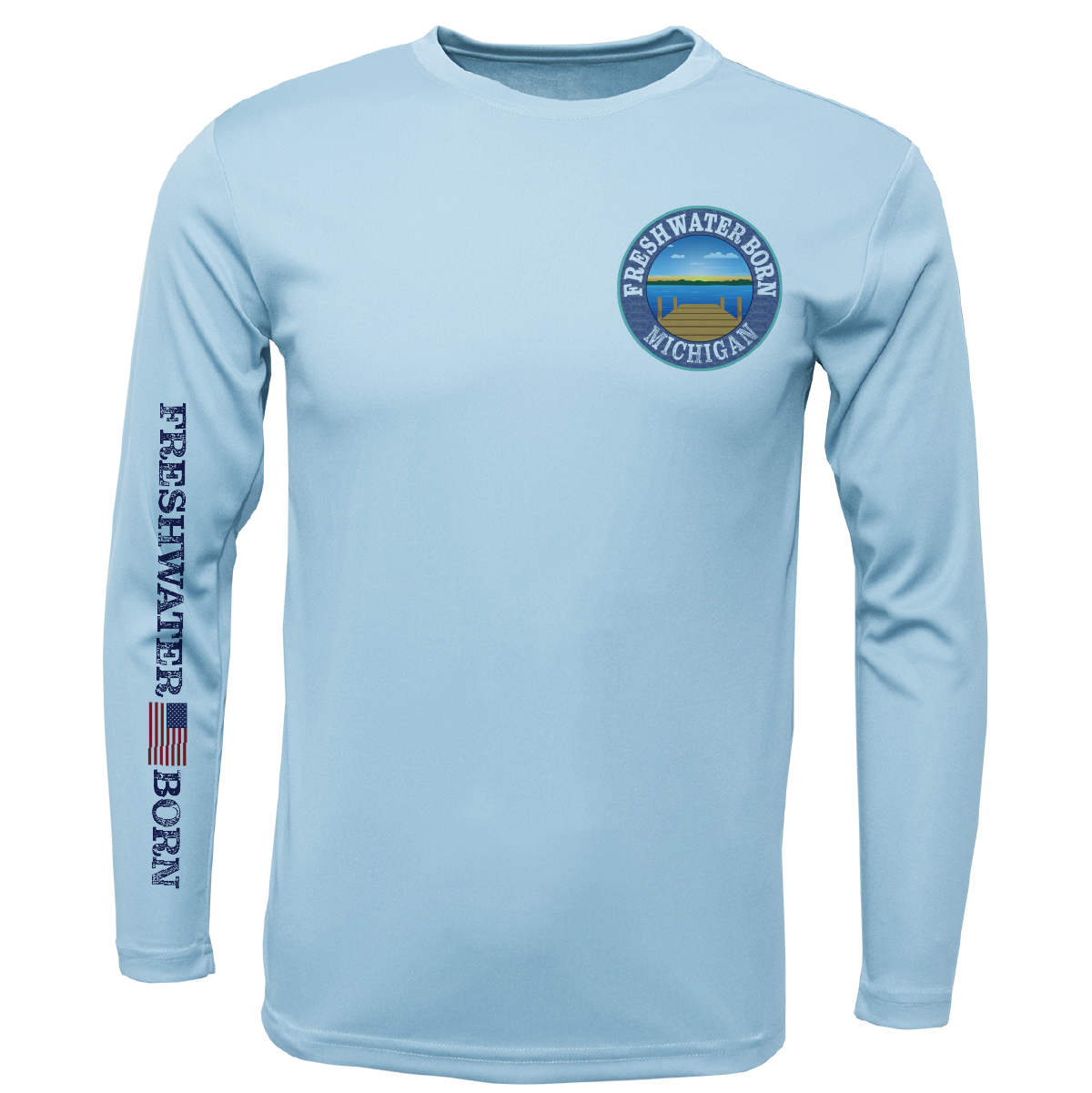 Michigan Freshwater Born Kraken Boy's Long Sleeve UPF 50+ Dry-Fit Shirt