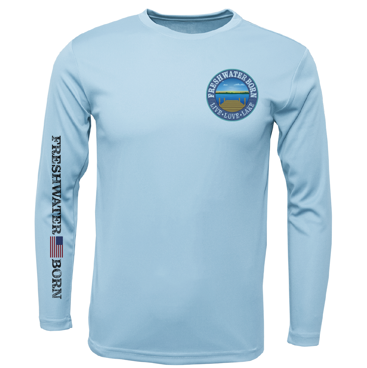 Freshwater Born "Live Love Lake" Surrender the Booty Men's Long Sleeve UPF 50+ Dry-Fit Shirt