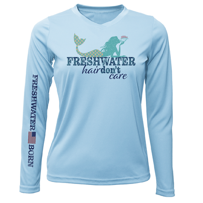 Michigan "Freshwater Hair Don't Care" Women's Long Sleeve UPF 50+ Dry-Fit Shirt