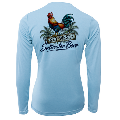 Key West, FL Rooster Women's Long Sleeve UPF 50+ Dry-Fit Shirt