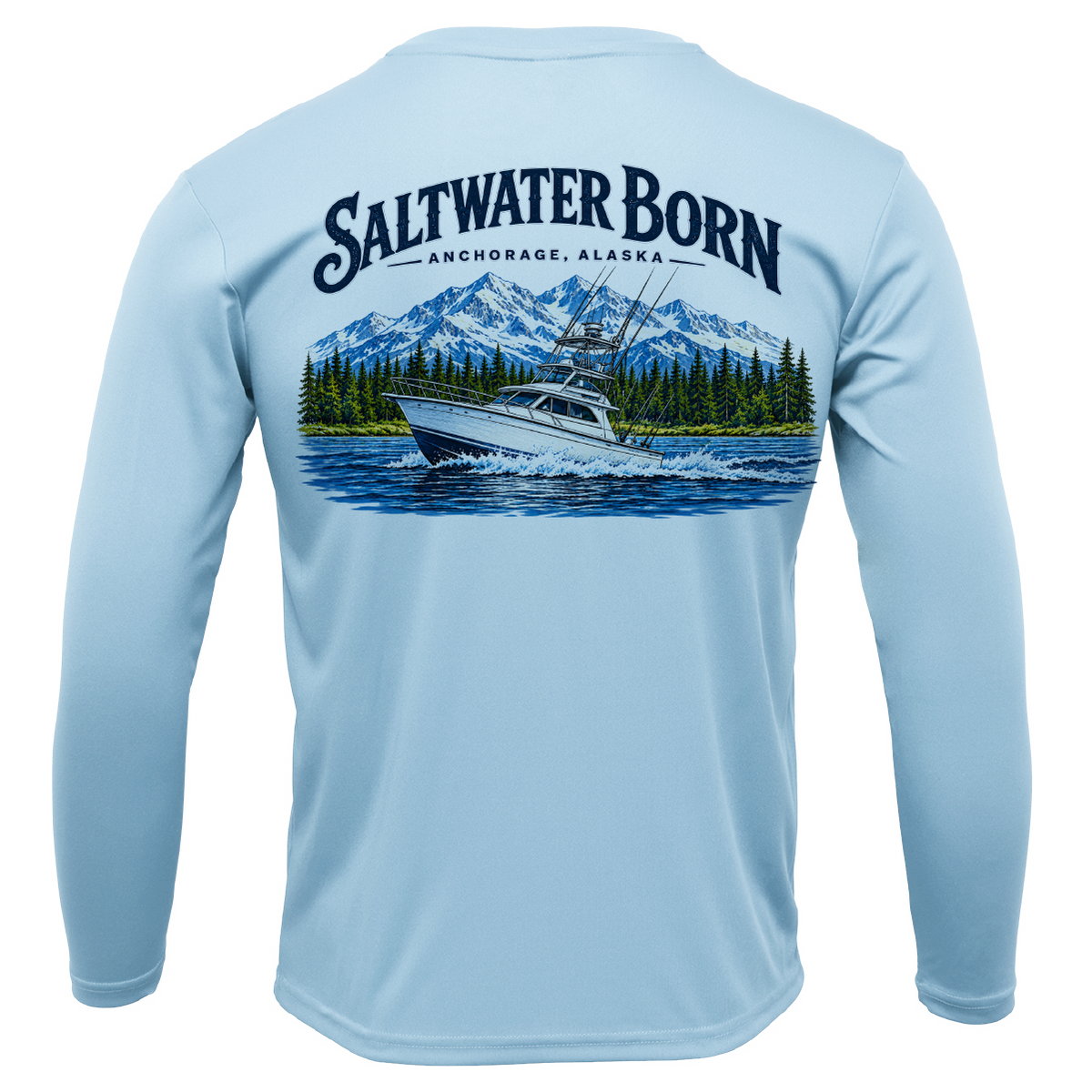 Anchorage, AK Angler Men's Long Sleeve UPF 50+ Dry-Fit Shirt