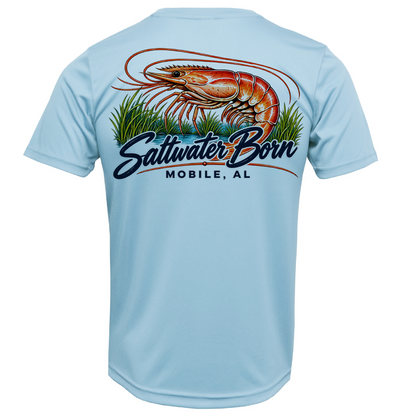 Mobile Bay, AL Shrimping Heritage Men's Short Sleeve UPF 50+ Dry-Fit Shirt