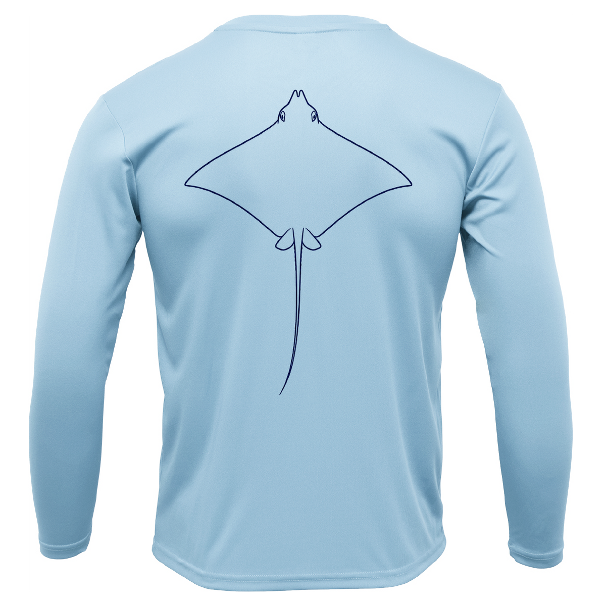 Eagle Ray Outline Men's Long Sleeve UPF 50+ Dry-Fit Shirt