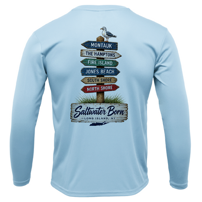 Long Island, NY Signs Men's Long Sleeve UPF 50+ Dry-Fit Shirt