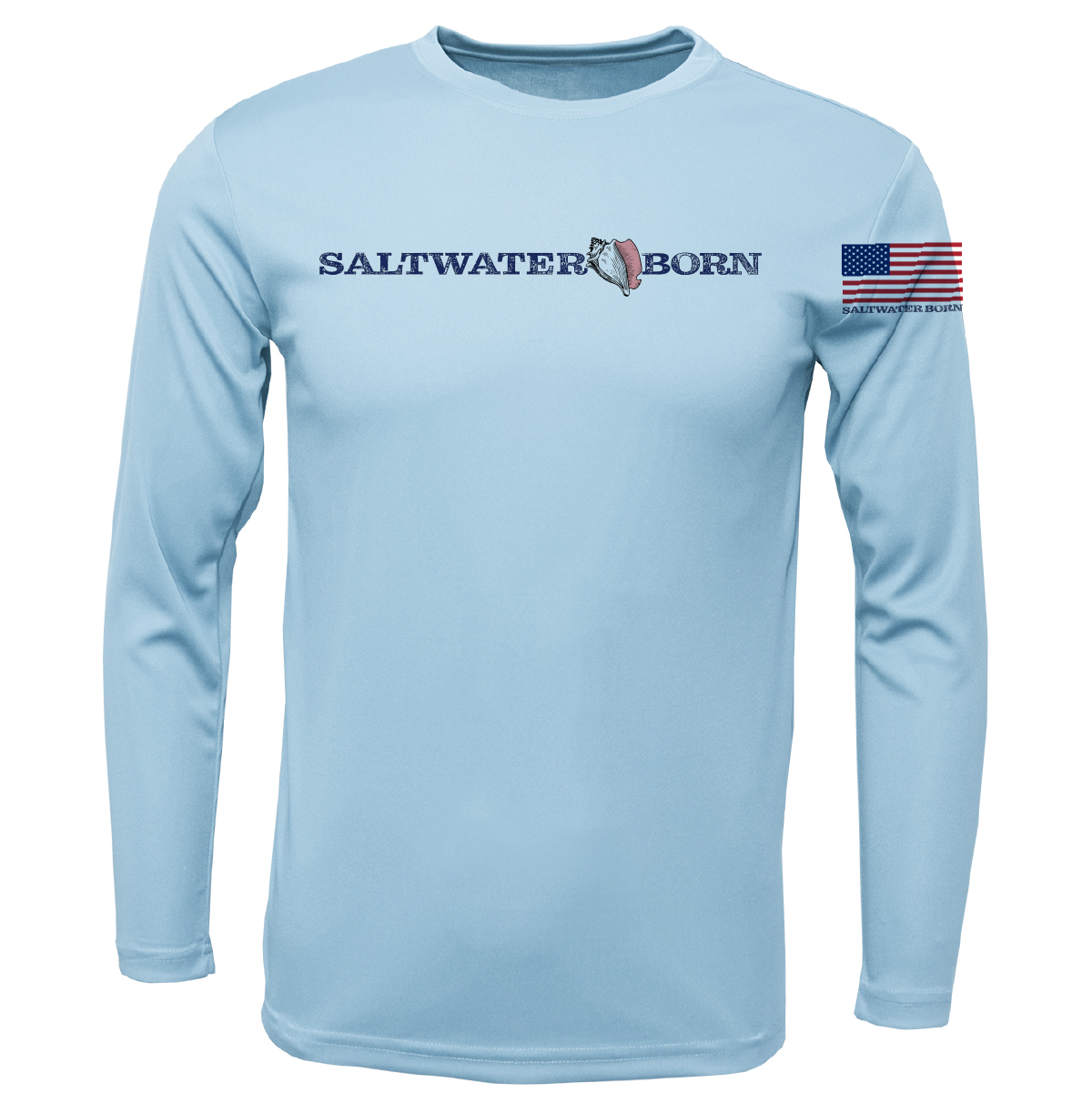 Eagle Ray Outline Men's Long Sleeve UPF 50+ Dry-Fit Shirt