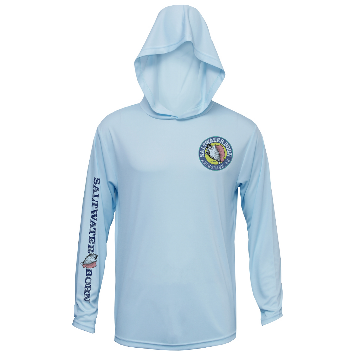 Anchorage, AK Mountain Moose Men's Long Sleeve UPF 50+ Dry-Fit Hoodie