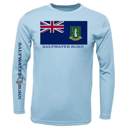 British Virgin Islands Flag Men's Long Sleeve UPF 50+ Dry-Fit Shirt