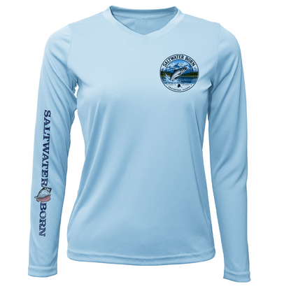 Anchorage, AK Salmon Women's Long Sleeve UPF 50+ Dry-Fit Shirt