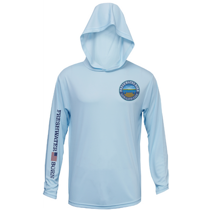 Freshwater Born Realistic Largemouth Bass Men's Long Sleeve UPF 50+ Dry-Fit Hoodie