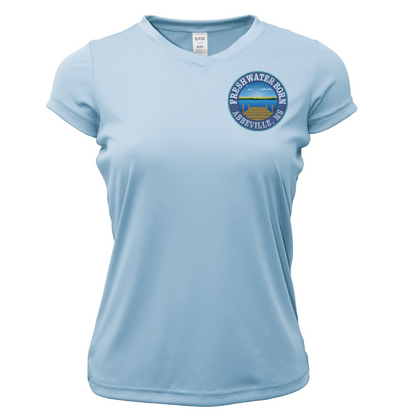 Freshwater Born Abbeville, MS Largemouth Bass Women's Short Sleeve UPF 50+ Dry-Fit Shirt