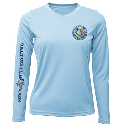 Key West, FL Rooster Women's Long Sleeve UPF 50+ Dry-Fit Shirt