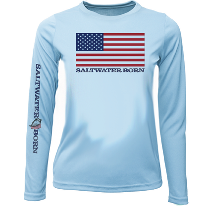 Key West, FL USA Born Girl's Long Sleeve UPF 50+ Dry-Fit Shirt
