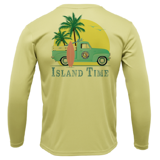 Key West, FL Island Time Men's Long Sleeve UPF 50+ Dry-Fit Shirt