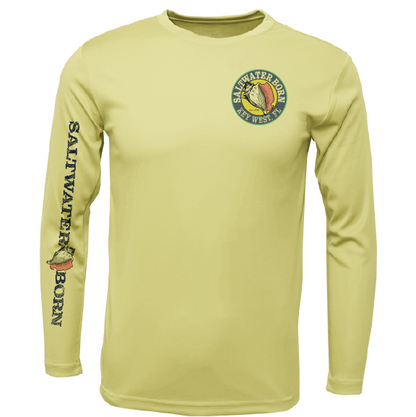 Key West, FL Island Time Men's Long Sleeve UPF 50+ Dry-Fit Shirt