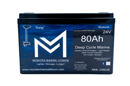 24V 80Ah Lithium Bluetooth Marine Trolling Battery "Kong"