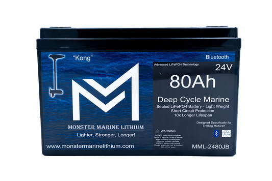 24V 80Ah Lithium Bluetooth Marine Trolling Battery "Kong"