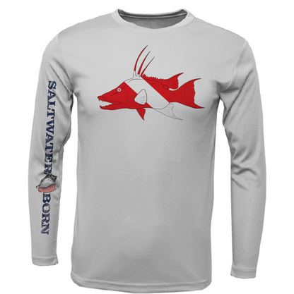 Key West, FL Hogfish Diver Men's Long Sleeve UPF 50+ Dry-Fit Shirt