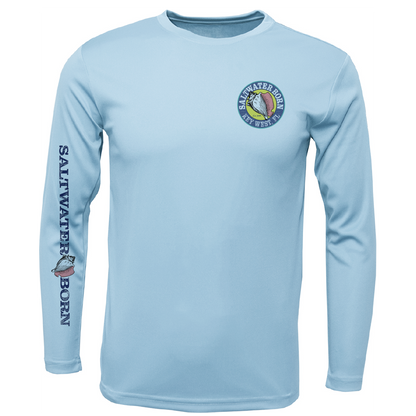 Key West, FL Realistic Lobster Men's Long Sleeve UPF 50+ Dry-Fit Shirt