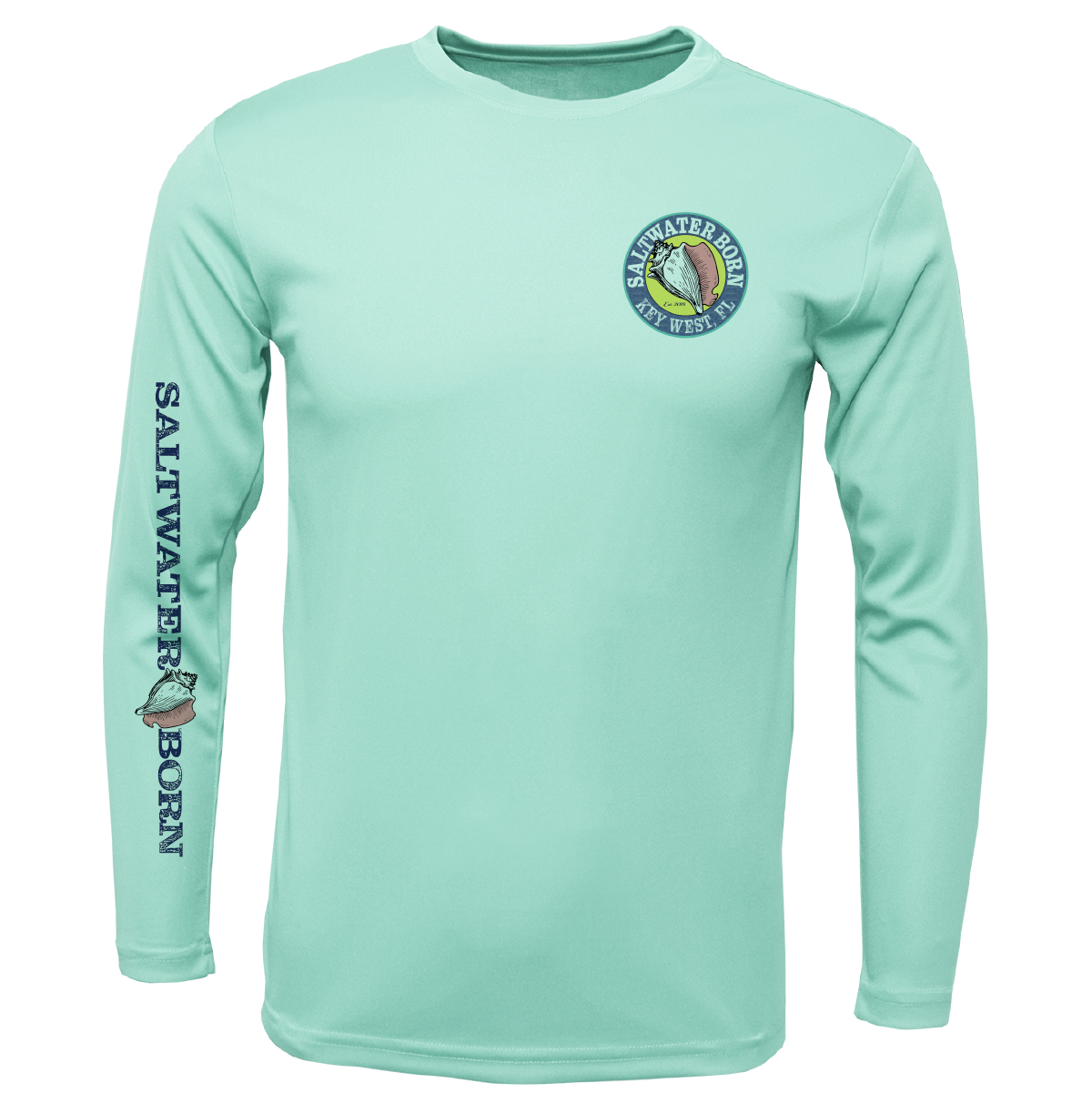 Key West, FL Turtle Men's Long Sleeve UPF 50+ Dry-Fit Shirt
