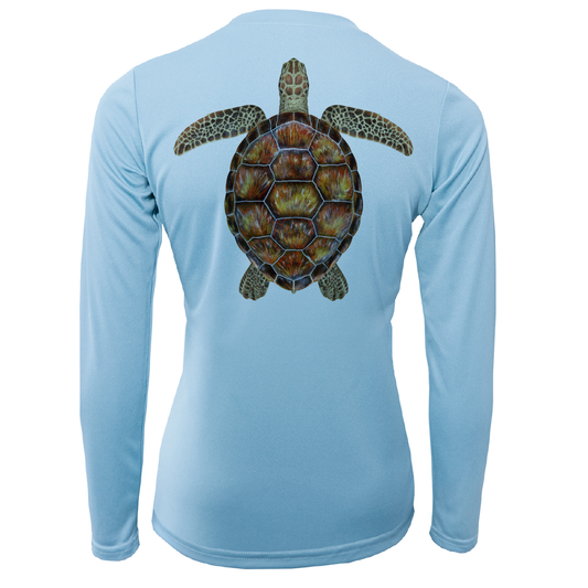 Key West Realistic Turtle Women's Long Sleeve UPF 50+ Dry-Fit Shirt