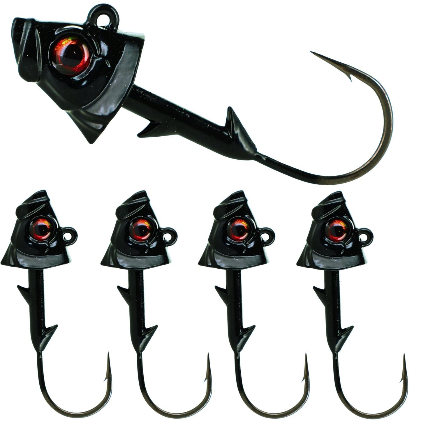 Reaction Tackle Lead Fish Head Jigs - 5-PACK - New