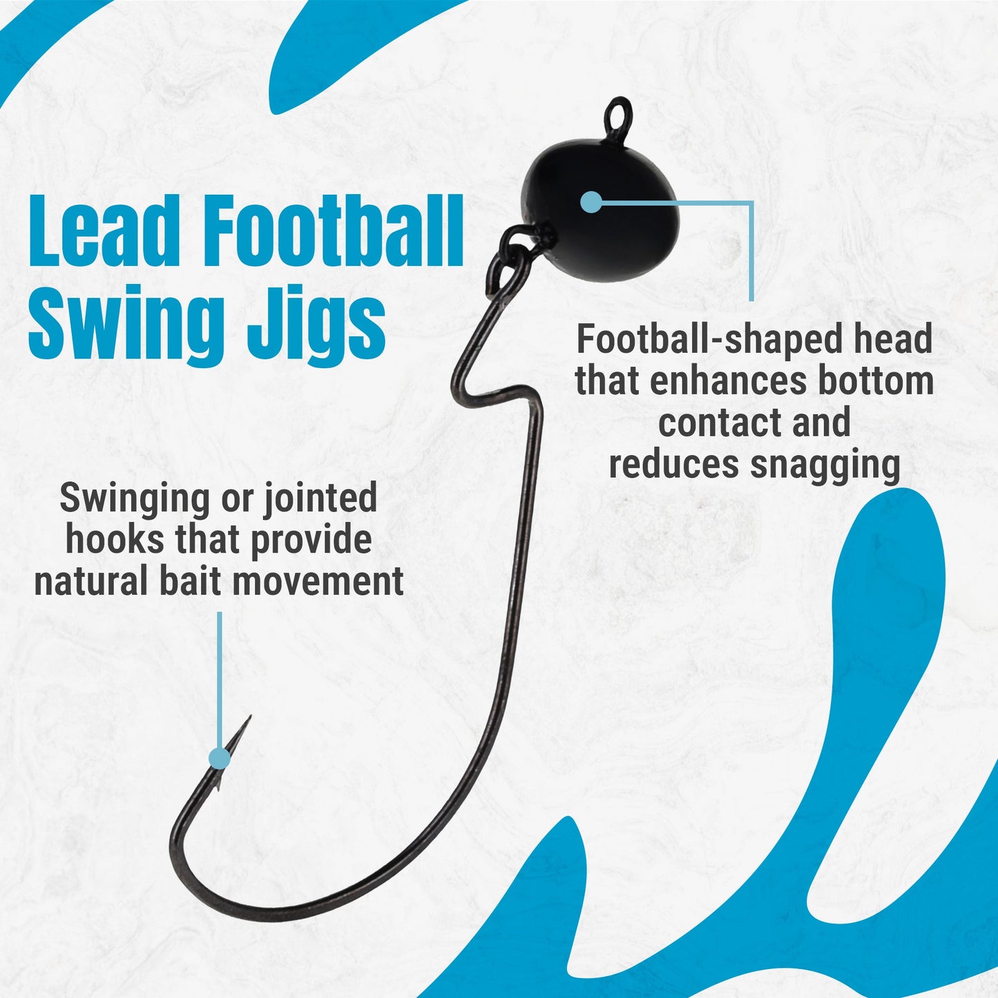 Reaction Tackle Lead Swing Football Jigs - 5-PACK - New