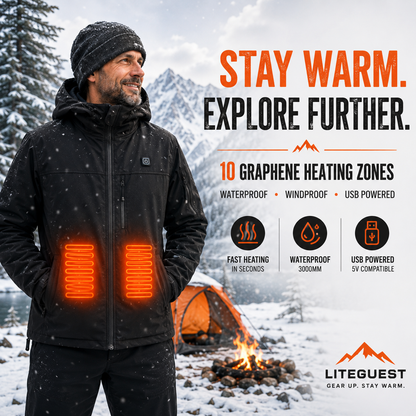 LITEGUEST 10-Zone Heated Softshell Jacket | USB Winter Jacket