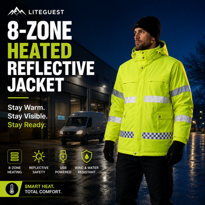 LITEGUEST 8-Zone Heated Reflective Jacket | Outdoor Utility Coat