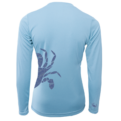 Blue Crab Wrap Women's Long Sleeve UPF 50+ Dry-Fit Shirt