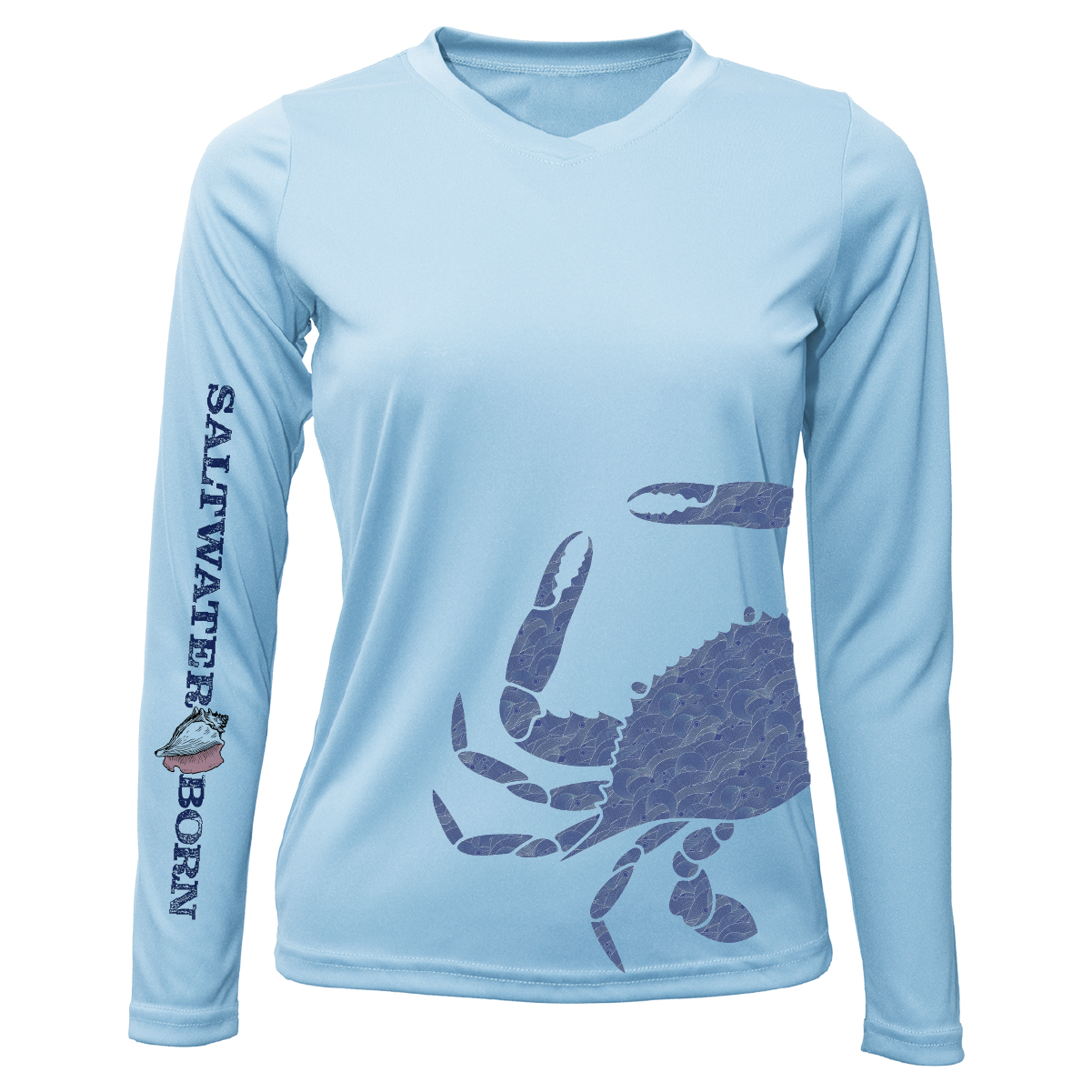 Blue Crab Wrap Women's Long Sleeve UPF 50+ Dry-Fit Shirt