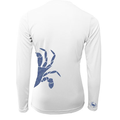 Blue Crab Wrap Women's Long Sleeve UPF 50+ Dry-Fit Shirt