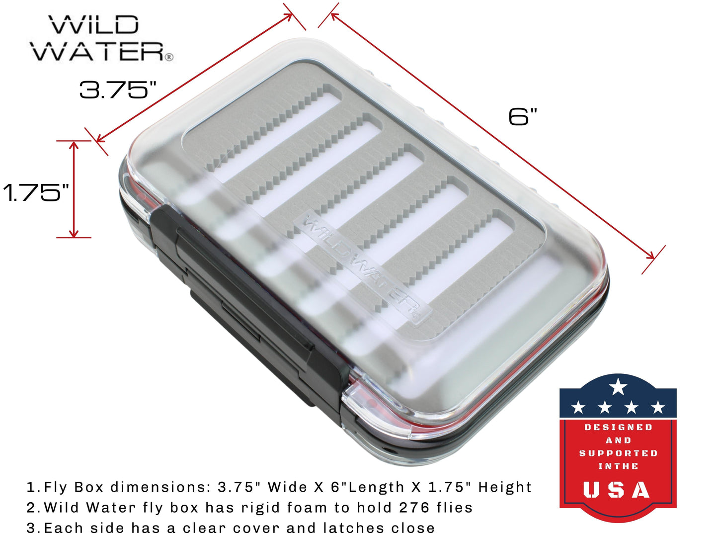 Wild Water Fly Fishing Large Foam Insert Double-sided Fly Box | SendIt Sailing