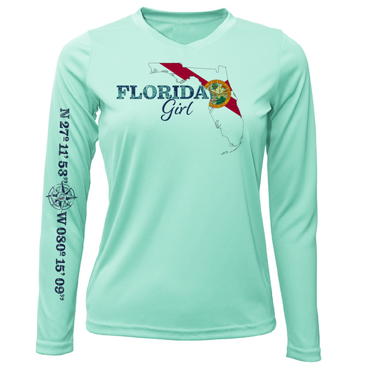 Lat/Long Stuart Florida Girl Long Sleeve UPF 50+ Dry-Fit Shirt