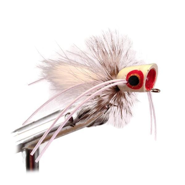 Wild Water Fly Fishing White Concave Face Mini Panfish Popper, Size 6 (Qty 4) | SendIt Sailing