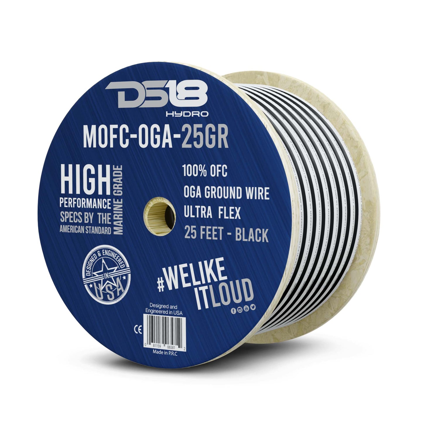 DS18 0-GA Marine Grade Tinned 100% Copper OFC Ground Wire -25 Feet