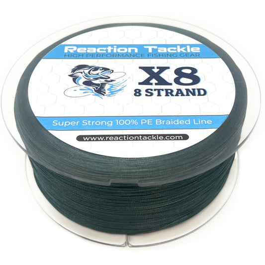 Reaction Tackle X8 Braided Fishing Line - Moss Green 8 Strand