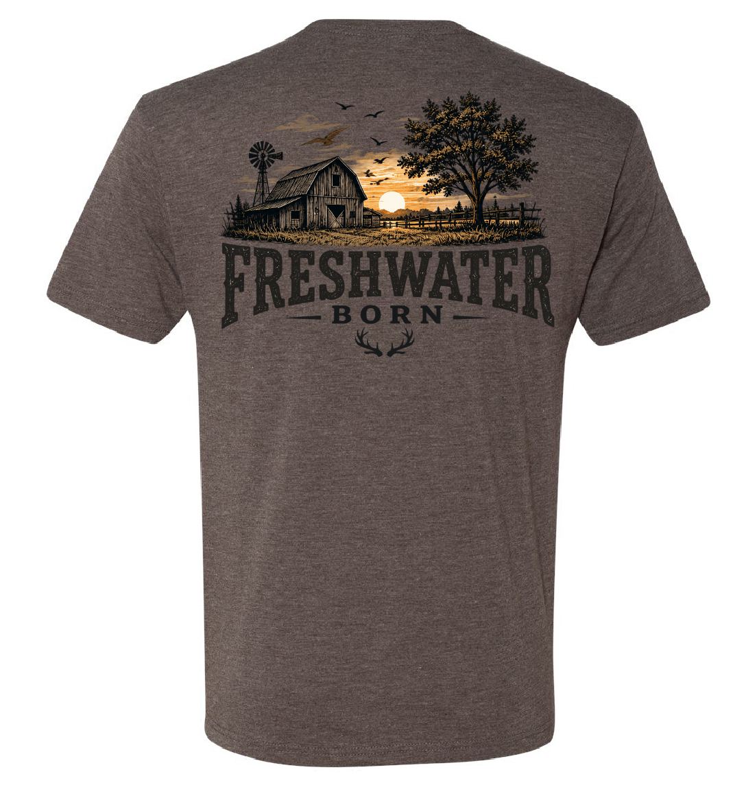 Freshwater Born- Heartland Heritage Men's Triblend Tee