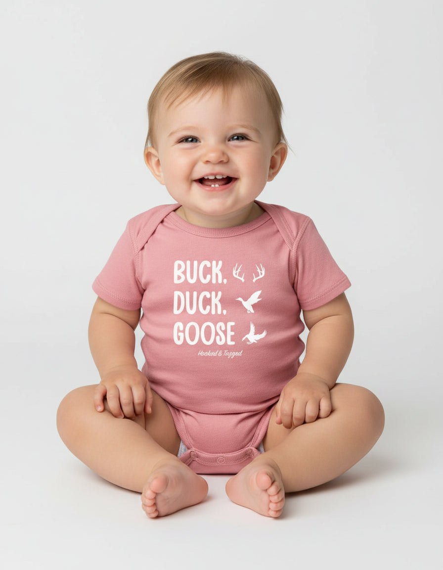 Buck, Duck, Goose Onesie